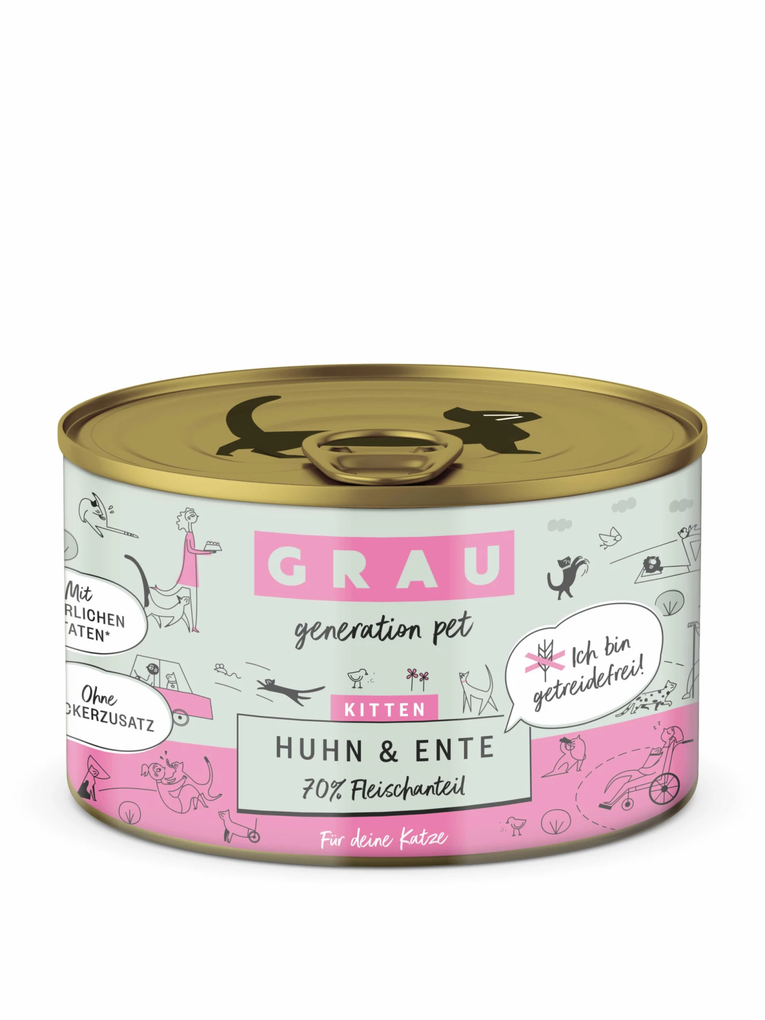 Grau Kitten Huhn & Ente Nassfutter 4 Grau Kitten Huhn & Ente Nassfutter – Bild 2