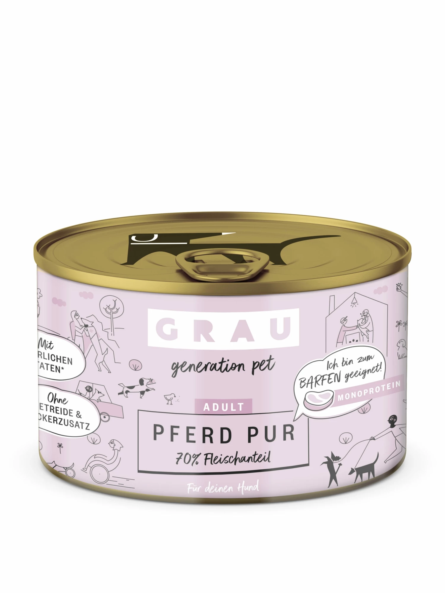 Grau Pferd Pur Mit Leinöl Nassfutter 4 Grau Pferd Pur Mit Leinöl Nassfutter – Bild 2