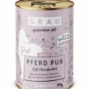 Grau Pferd Pur Mit Leinöl Nassfutter -Dechra-verkauf 00008831 hund pferd pur 400g