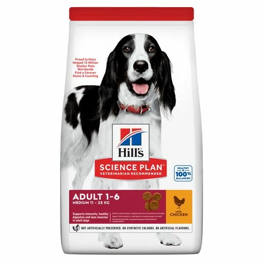 Hill's Science Plan Medium Adult Hundefutter Mit Huhn 3 Hill's Science Plan Medium Adult Hundefutter Mit Huhn